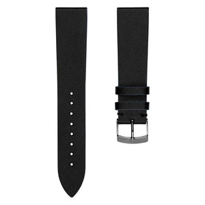 Luxury Designer FX Recycled Leather Fiber Watch Strap 22mm Black