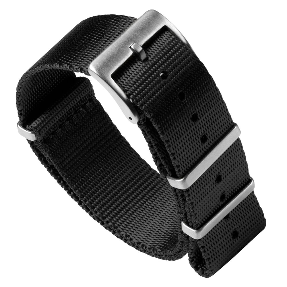 Luxury Designer FX NATO Watch Strap - Black 20mm