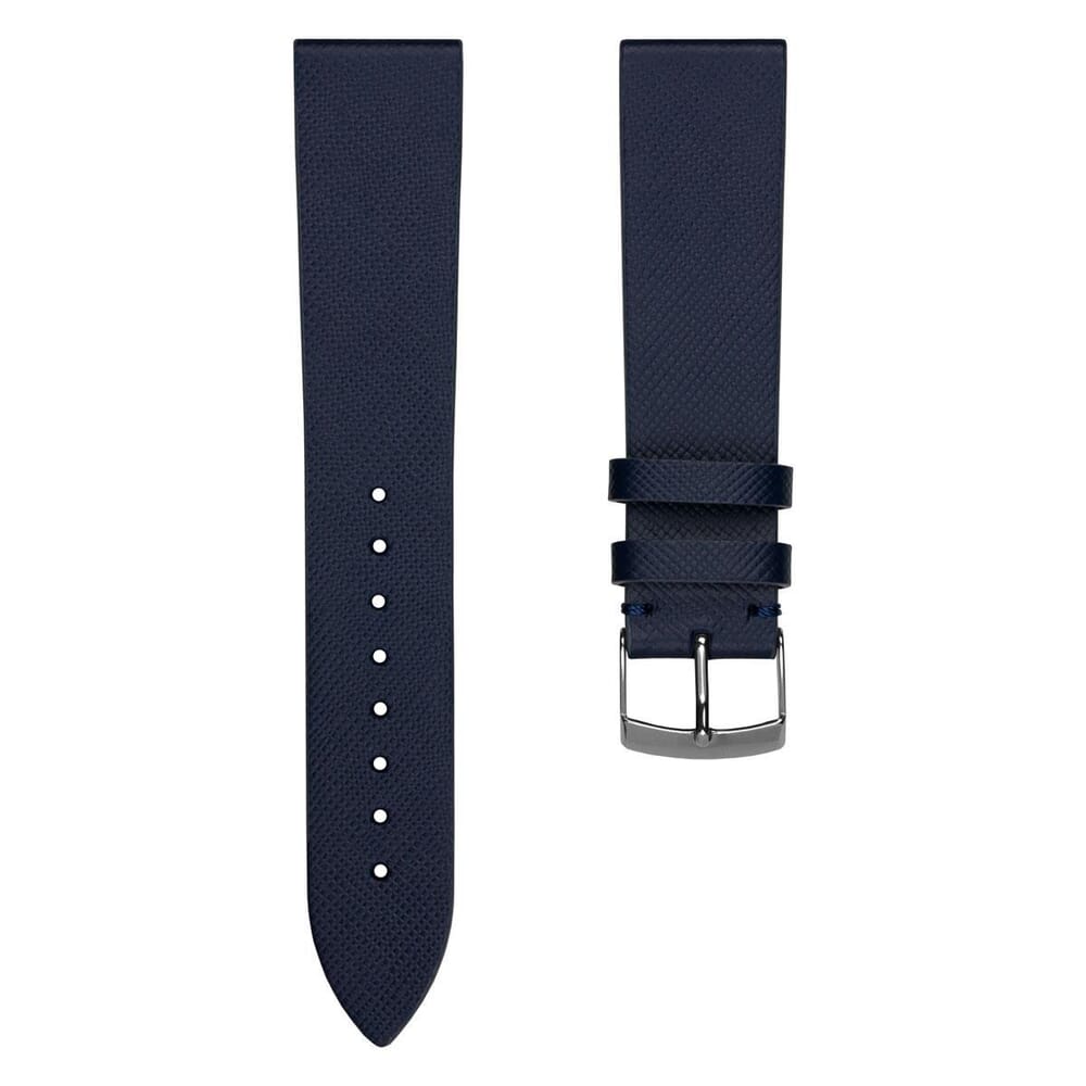 Luxury Designer FX Recycled Leather Fiber Watch Strap 22mm Blue