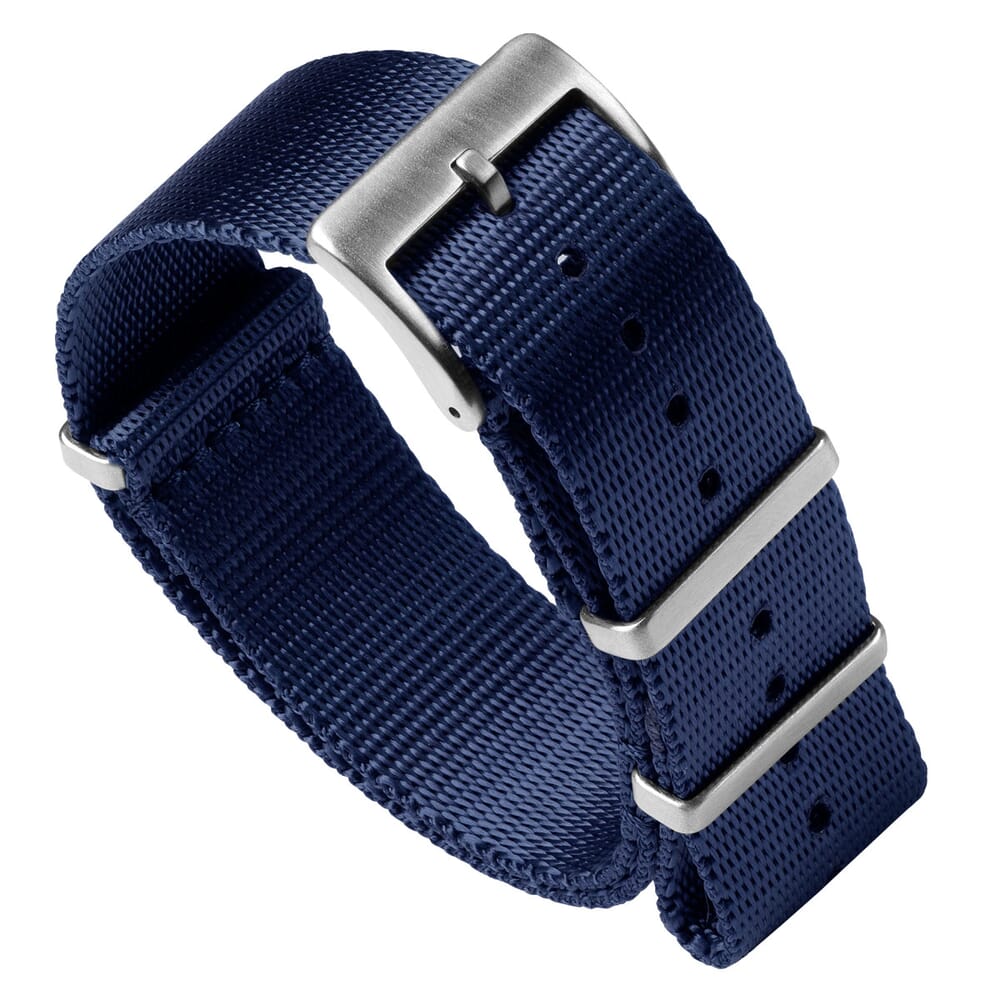 Luxury Designer FX NATO Watch Strap - Navy Blue 22mm
