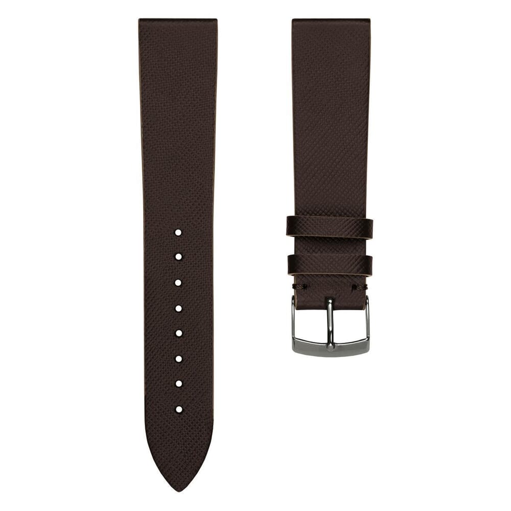 Luxury Designer FX Recycled Leather Fiber Watch Strap 22mm Brown