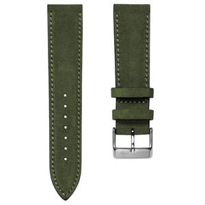 Luxury Designer FX Flat Padded Strap Green 20mm