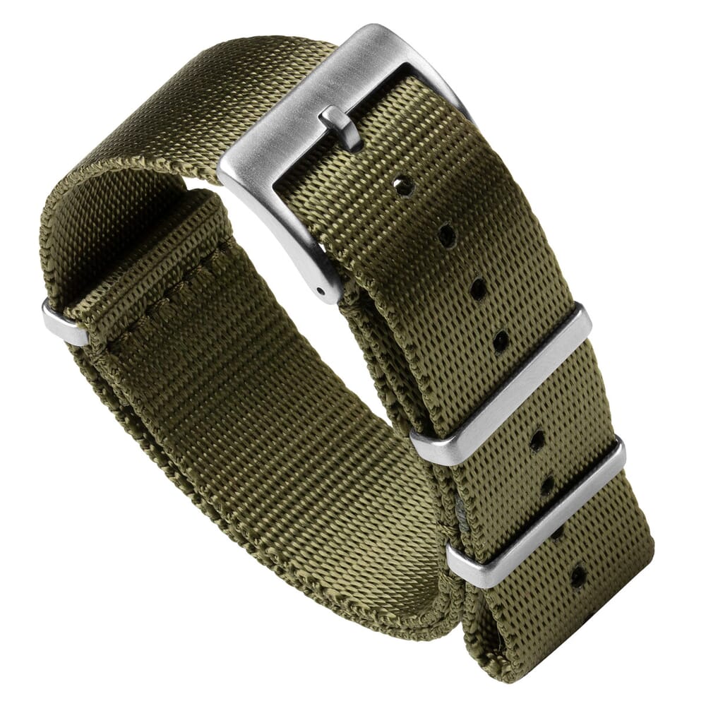 Luxury Designer FX NATO Watch Strap - Olive Green 20mm